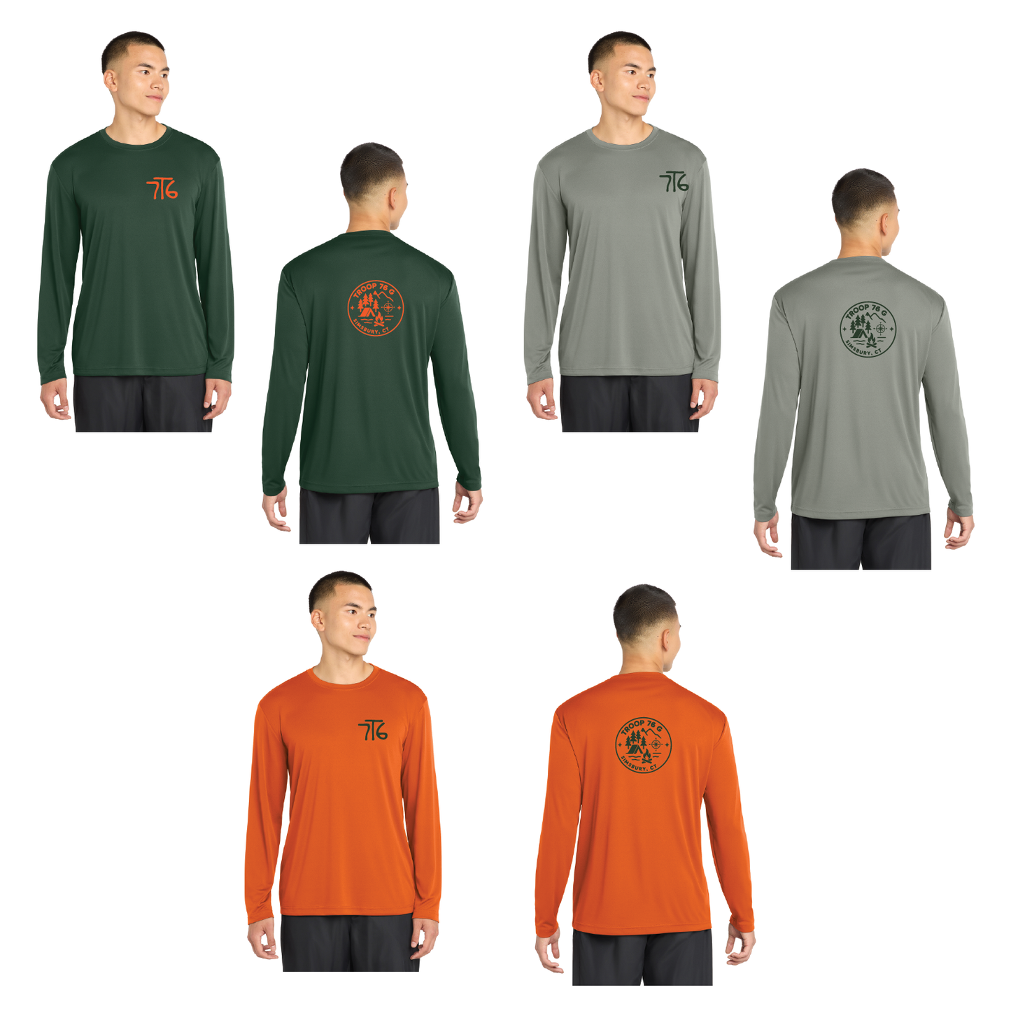 Troop 76 Girls: Performance Long Sleeve T Shirt Adult ST350LS