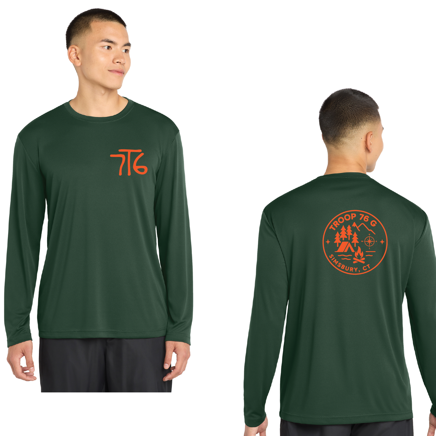 Troop 76 Girls: Performance Long Sleeve T Shirt Adult ST350LS