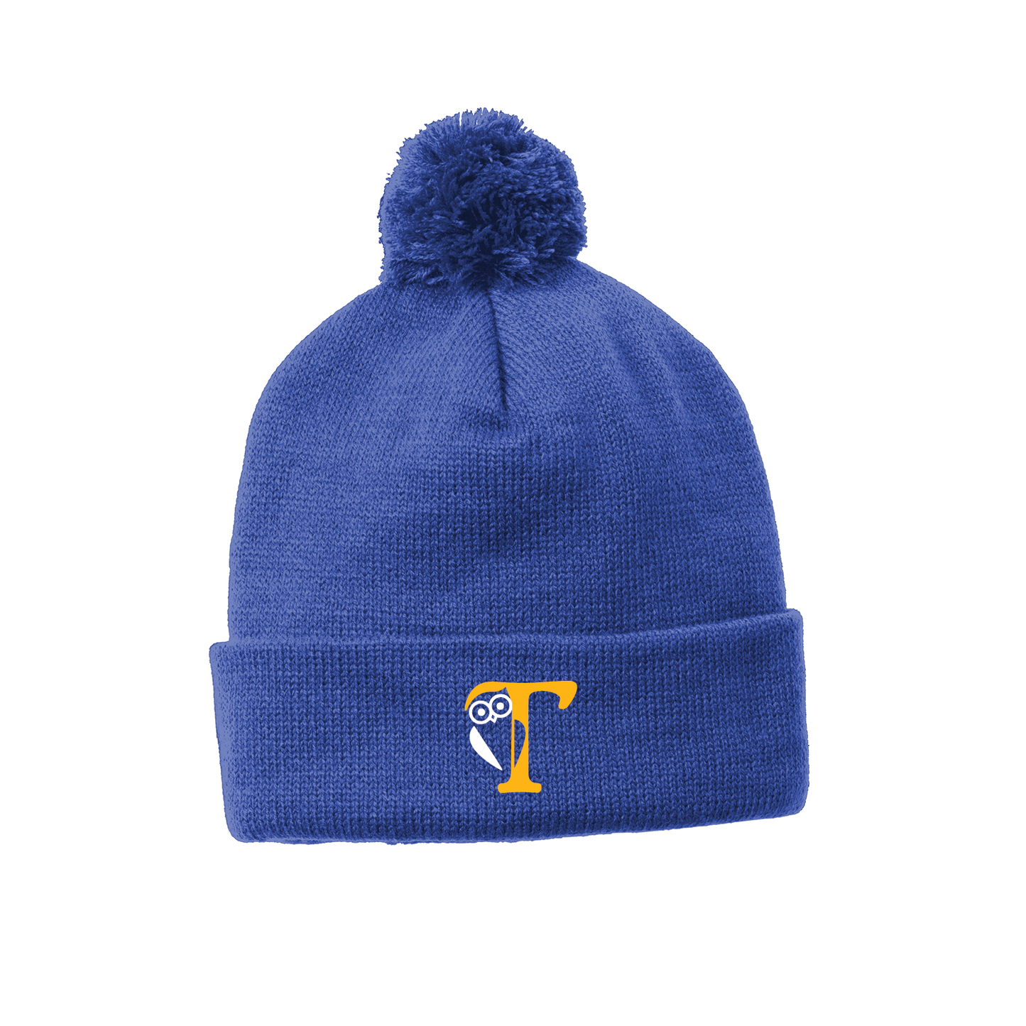 Tariffville School: Solid Pom Pom Beanie