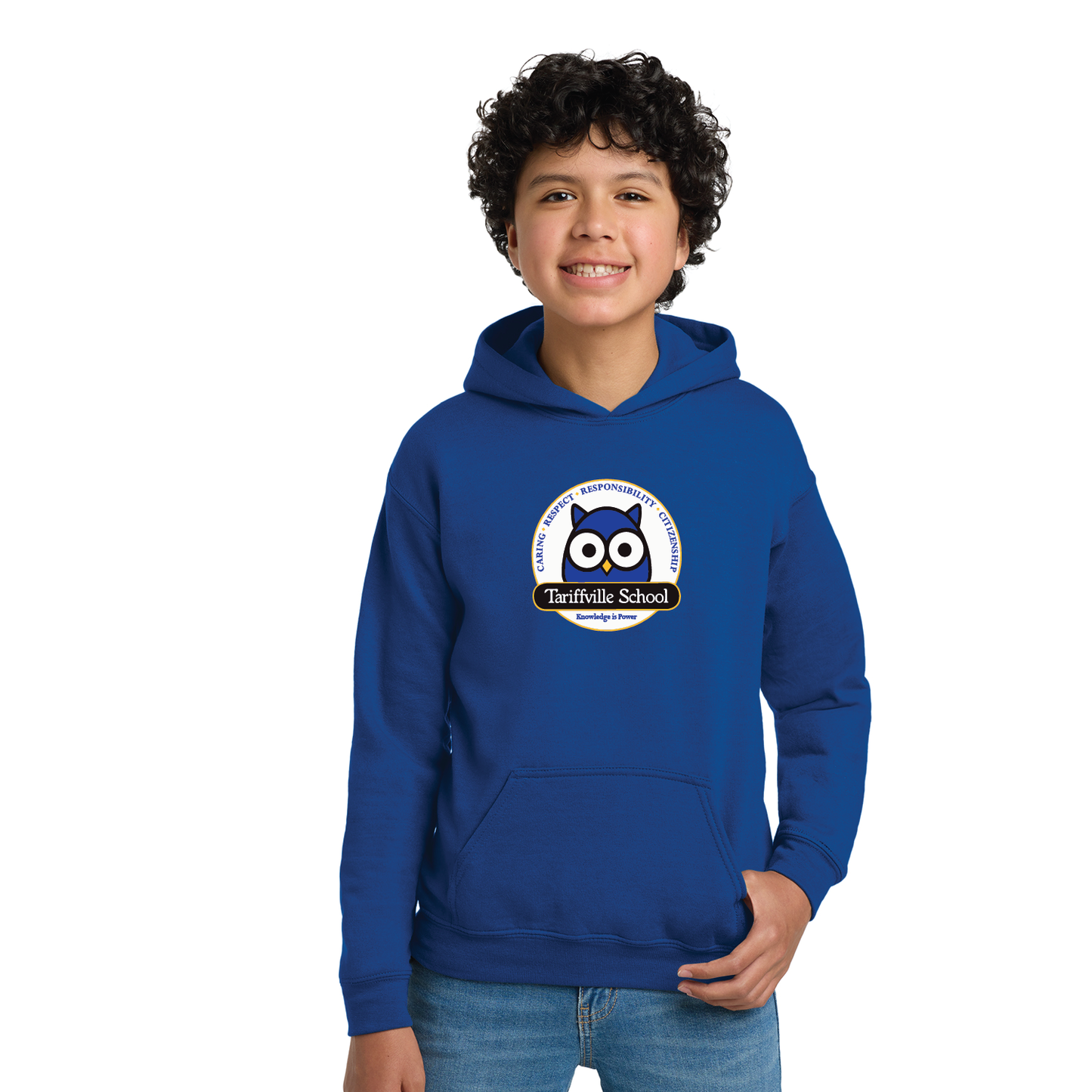 Tariffville School: Hooded Sweatshirt: Owl Logo Youth & Adult Sizes