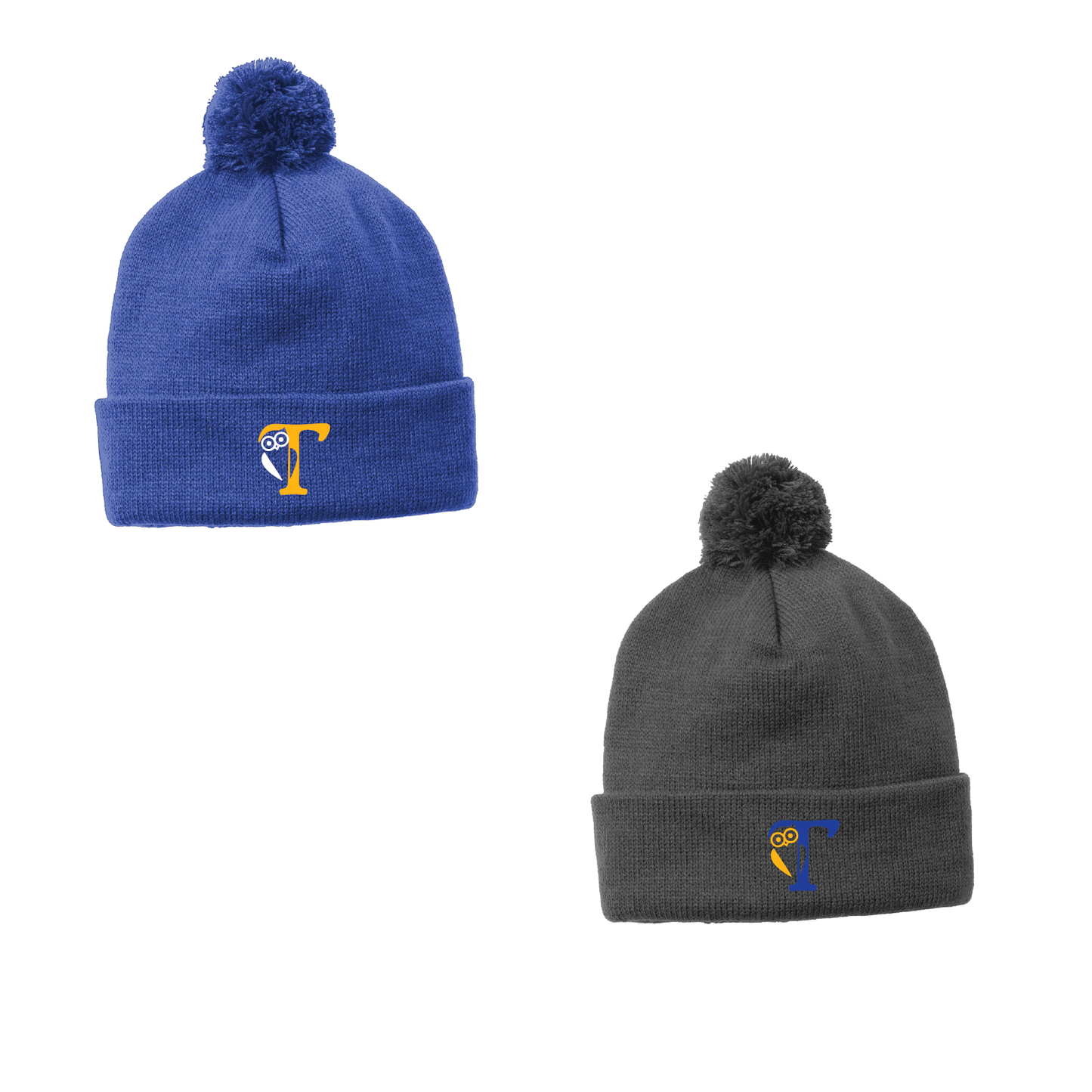 Tariffville School: Solid Pom Pom Beanie