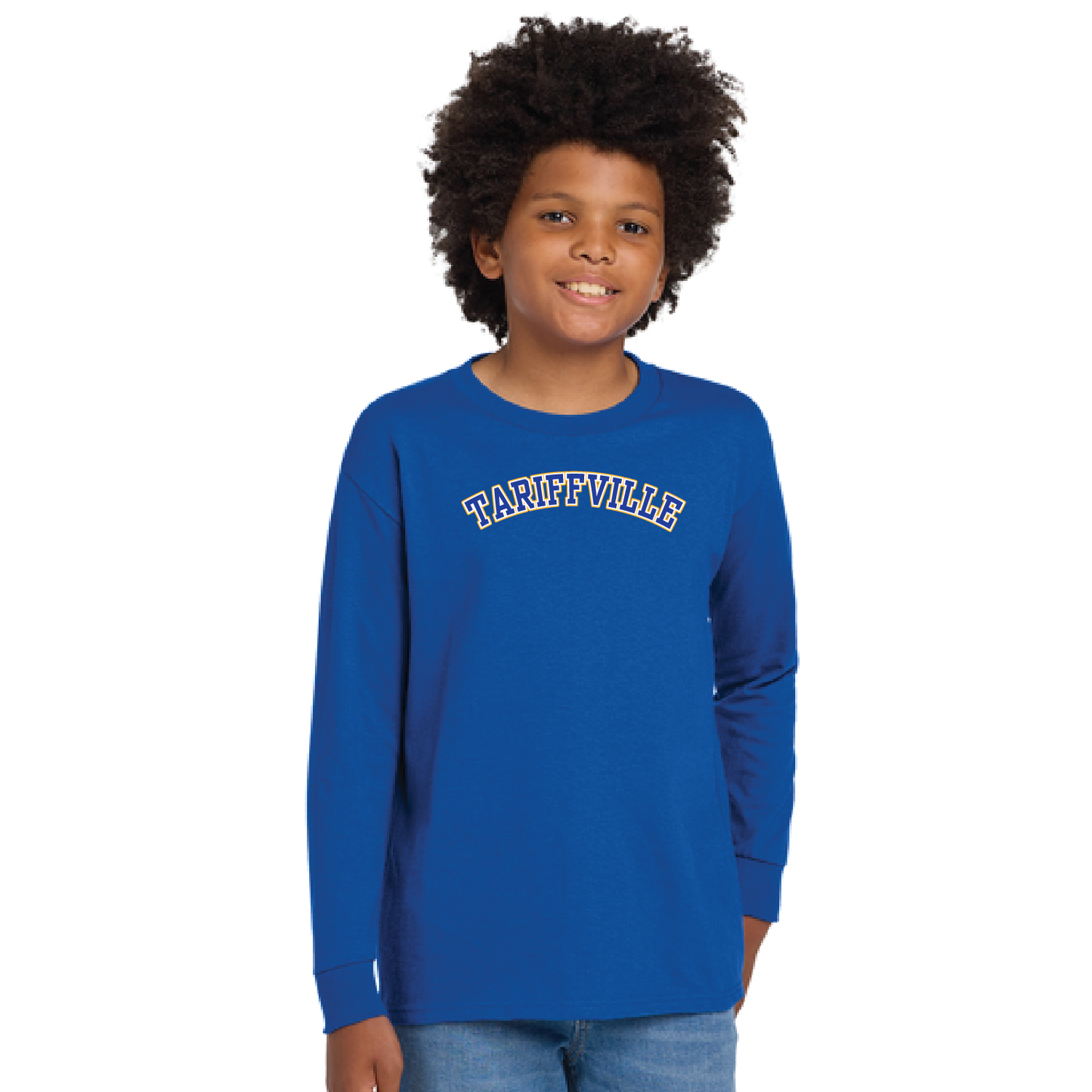 Tariffville School: Longsleeve T-Shirt Tariffville Arched Logo Youth & Adult Sizes