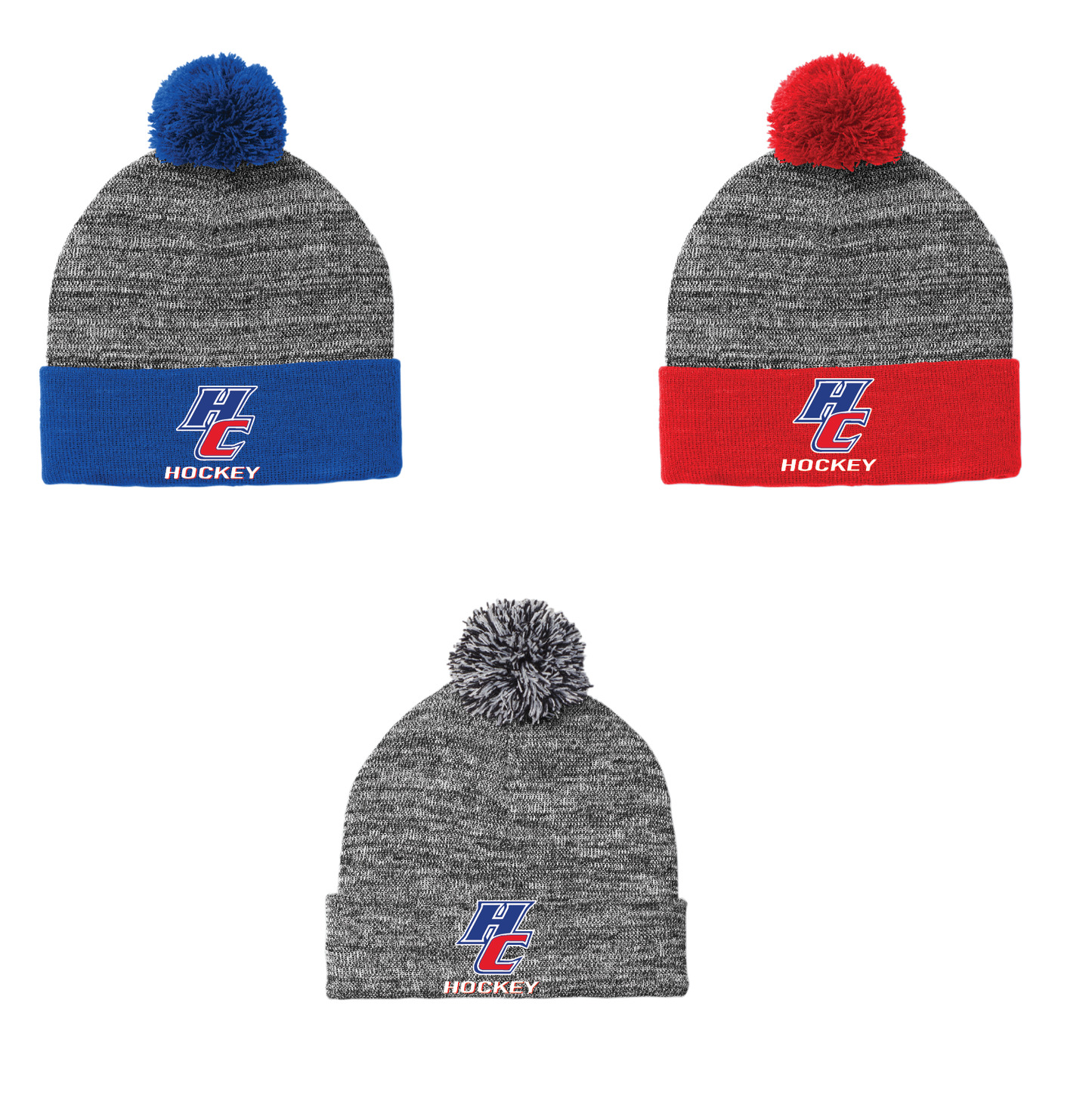 HC Hockey: Heather Pom Pom Beanie