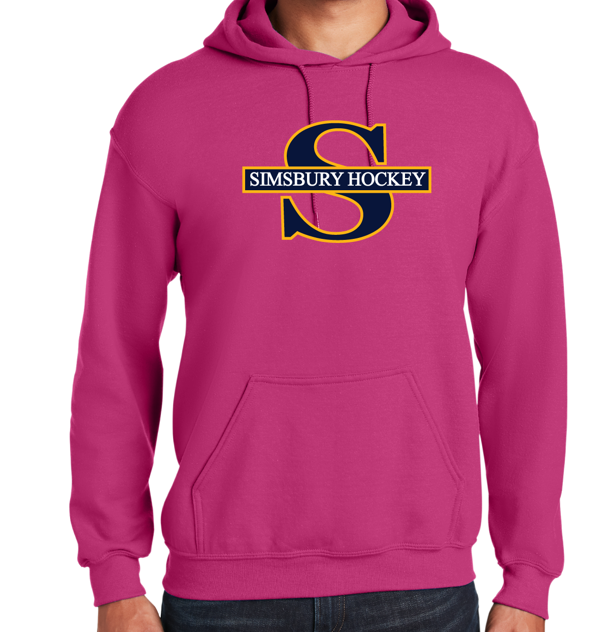 Hooded Sweatshirt: Simsbury Youth Hockey Full Front Logo