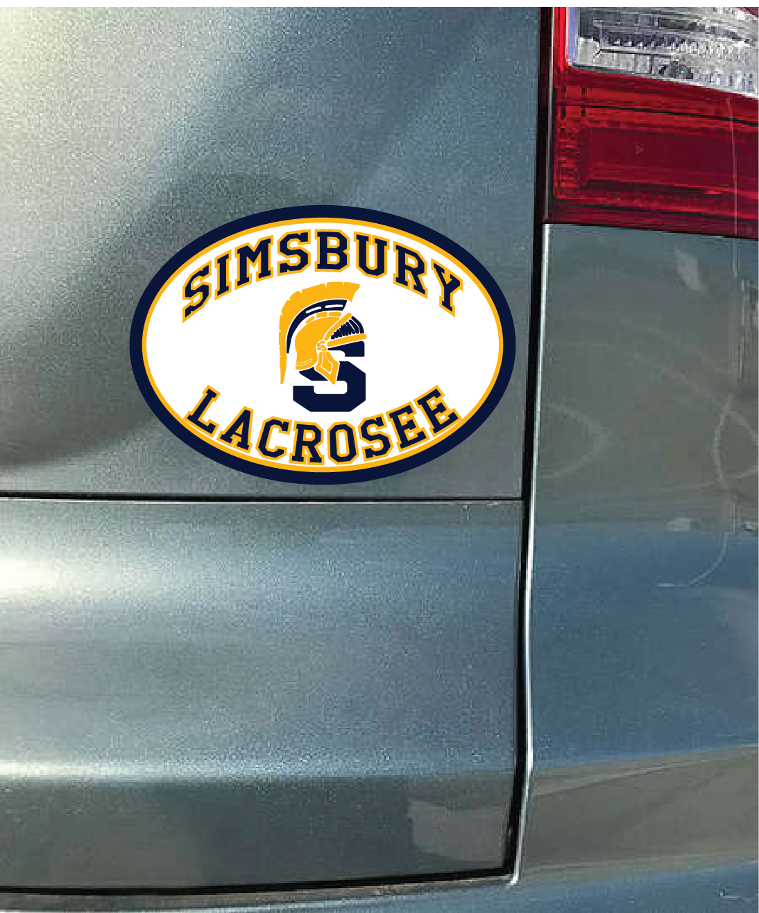 Fat Head Removable Sticker: Simsbury Lacrosse Trojan Head