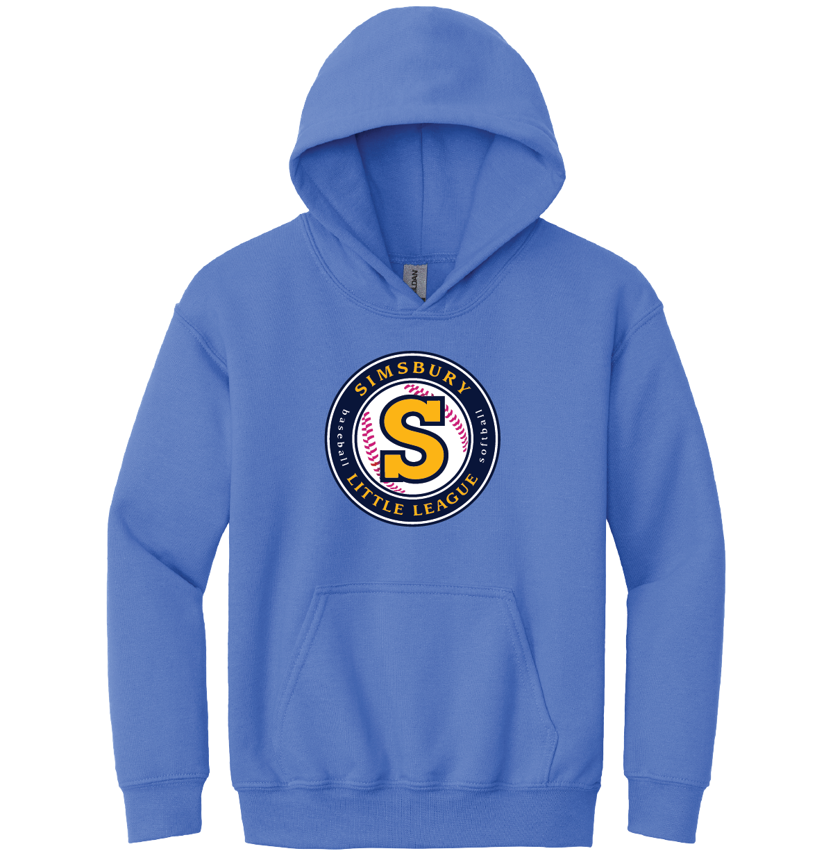 Hooded Sweatshirt: Simsbury Little League Full Front Logo