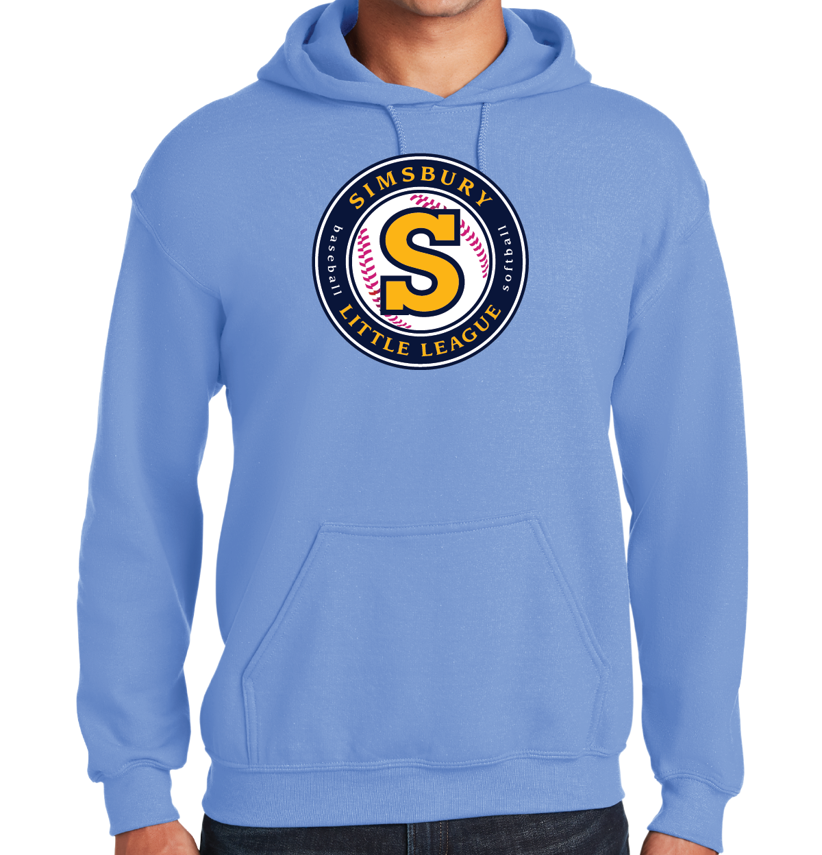 Hooded Sweatshirt: Simsbury Little League Full Front Logo