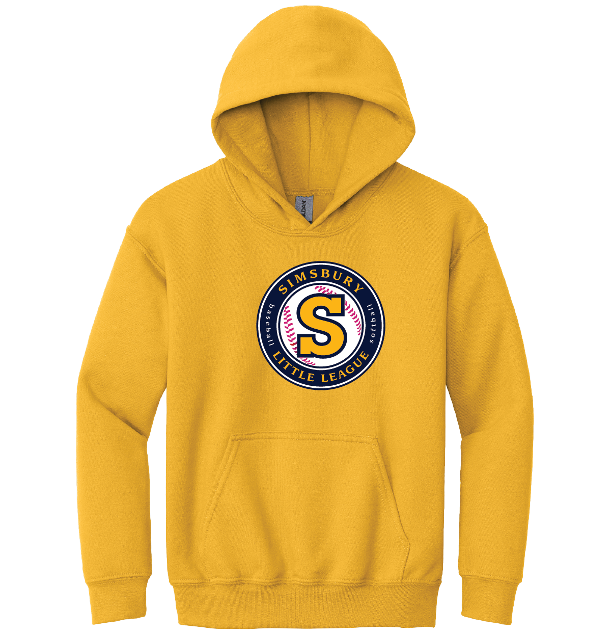 Hooded Sweatshirt: Simsbury Little League Full Front Logo