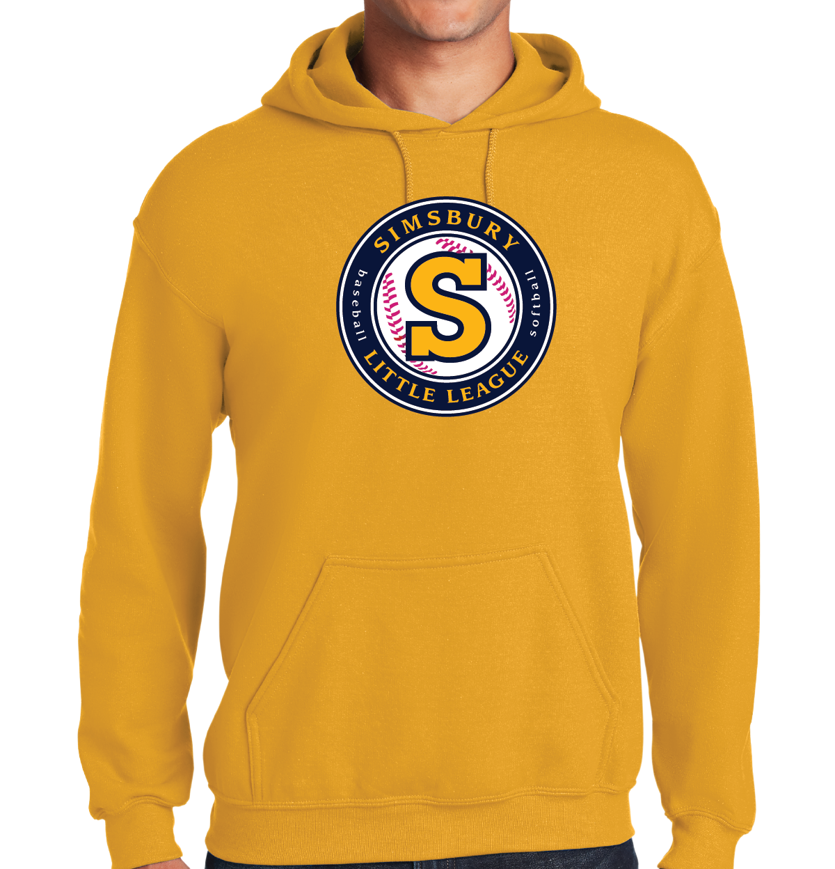 Hooded Sweatshirt: Simsbury Little League Full Front Logo