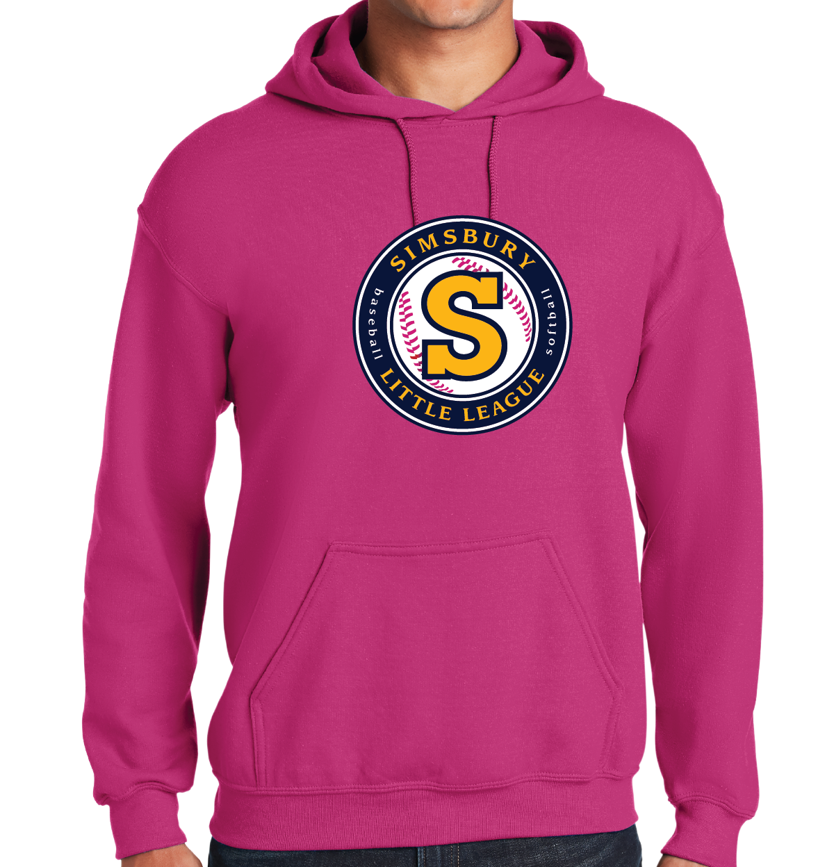 Hooded Sweatshirt: Simsbury Little League Full Front Logo