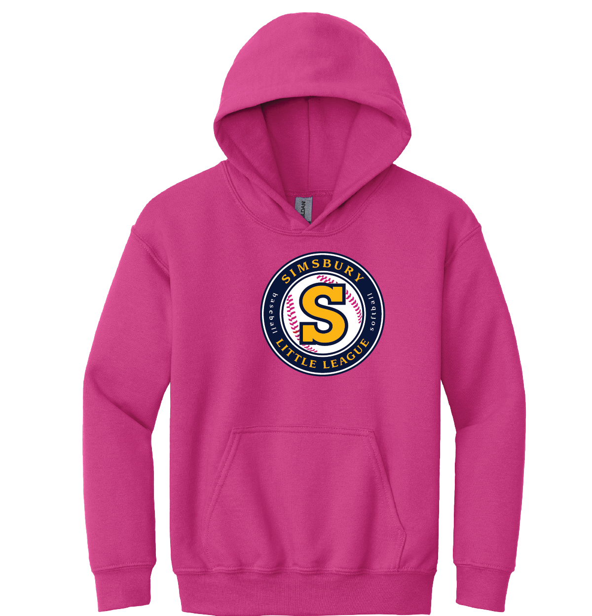 Hooded Sweatshirt: Simsbury Little League Full Front Logo
