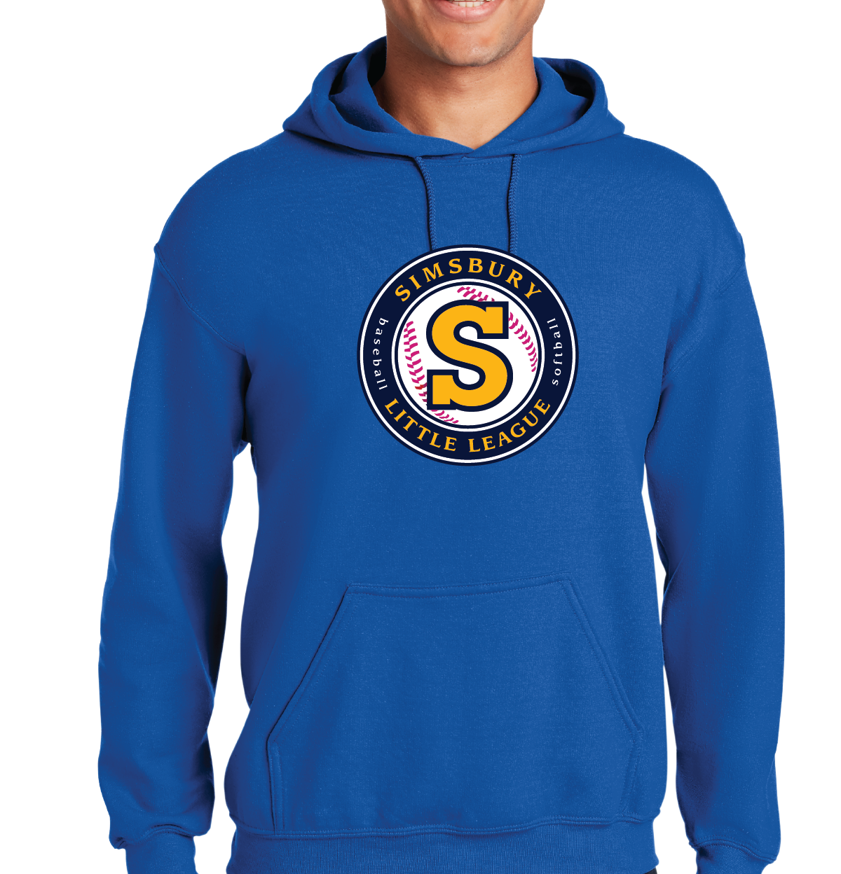 Hooded Sweatshirt: Simsbury Little League Full Front Logo