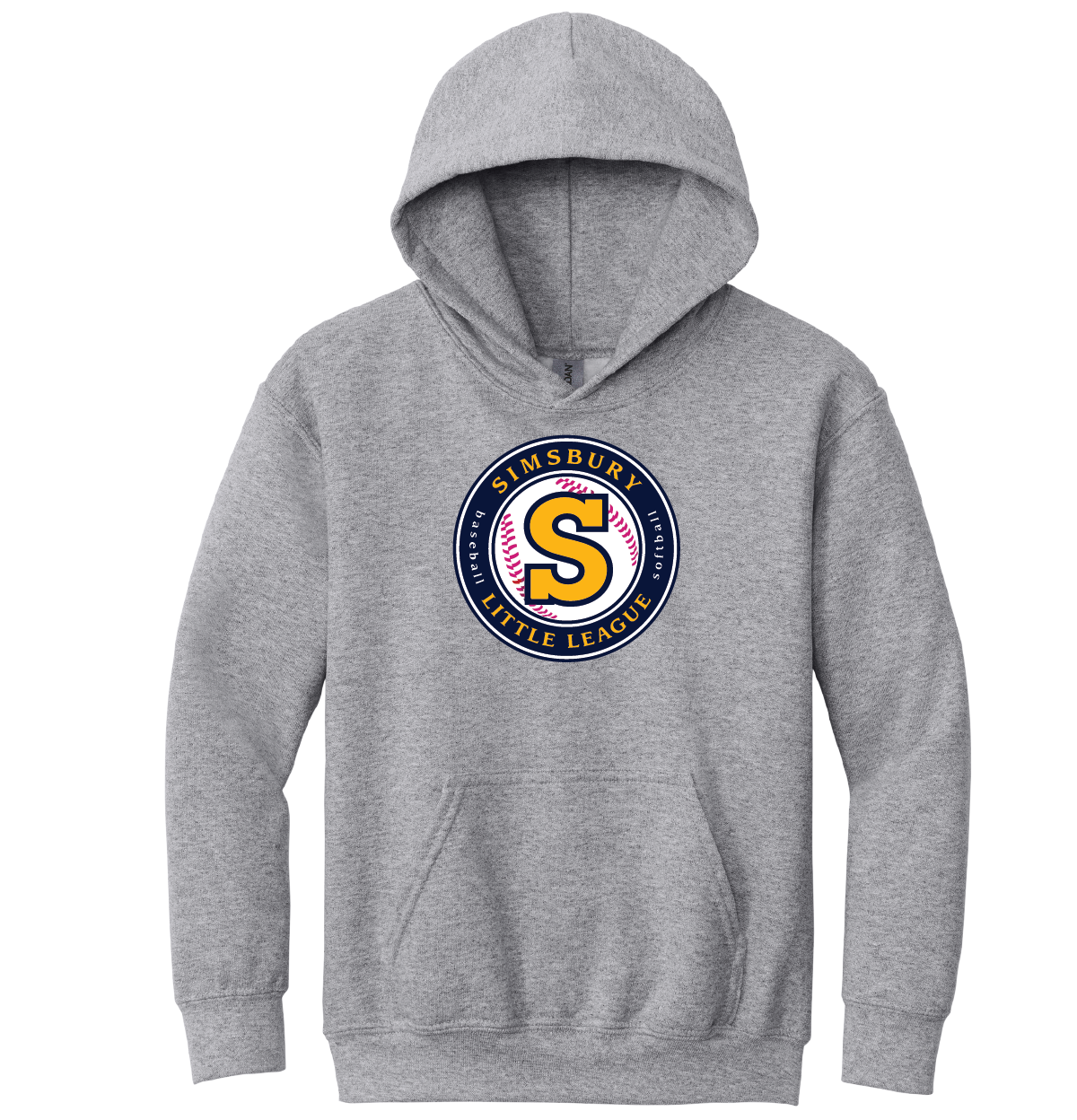 Hooded Sweatshirt: Simsbury Little League Full Front Logo