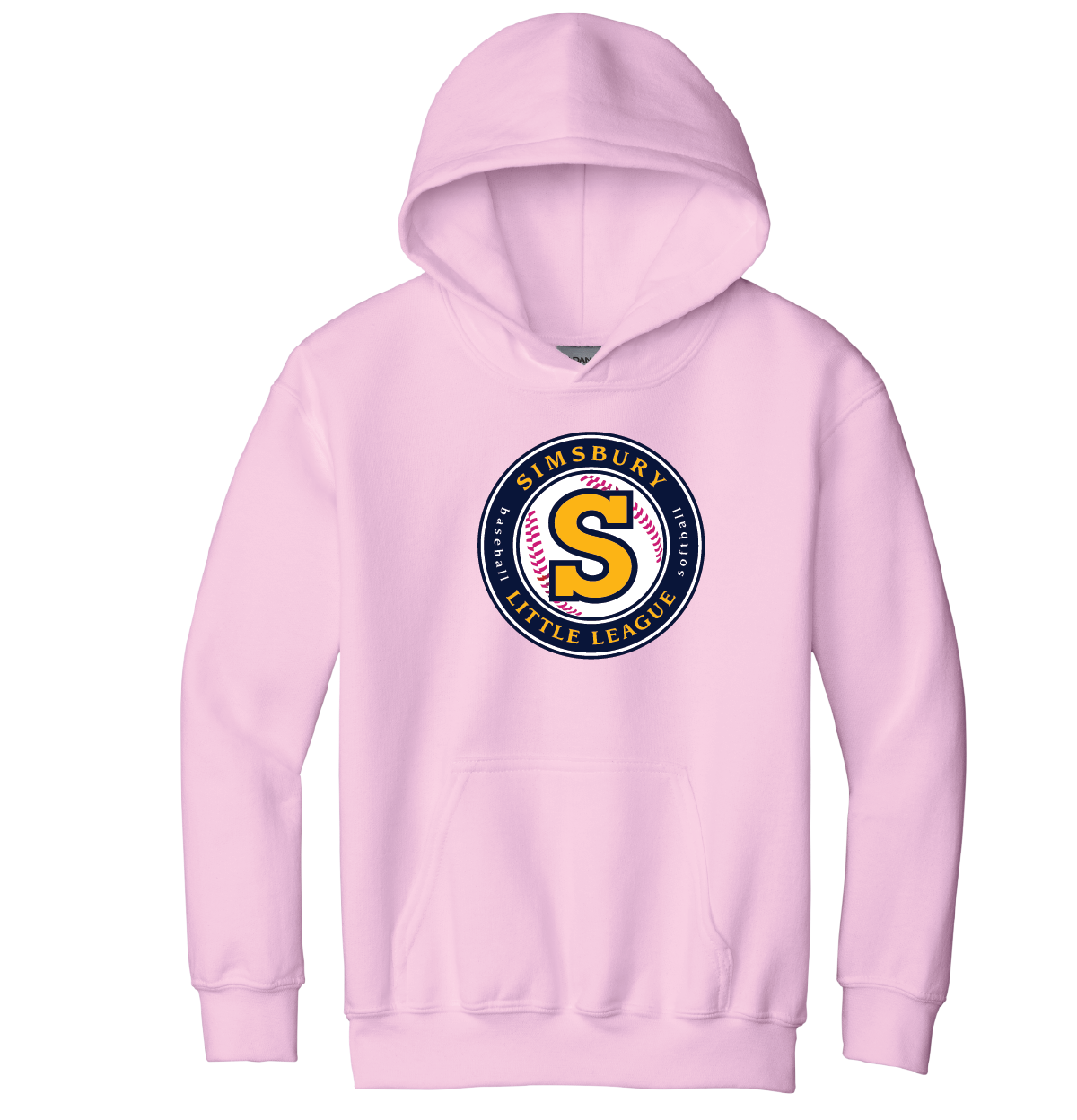 Hooded Sweatshirt: Simsbury Little League Full Front Logo
