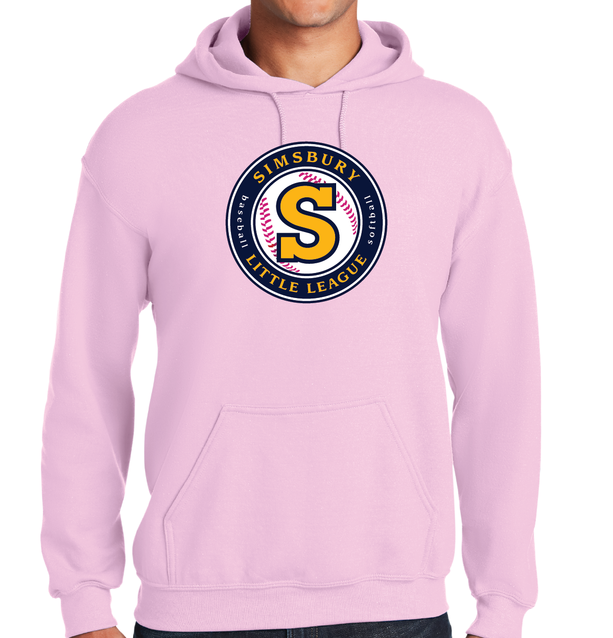 Hooded Sweatshirt: Simsbury Little League Full Front Logo