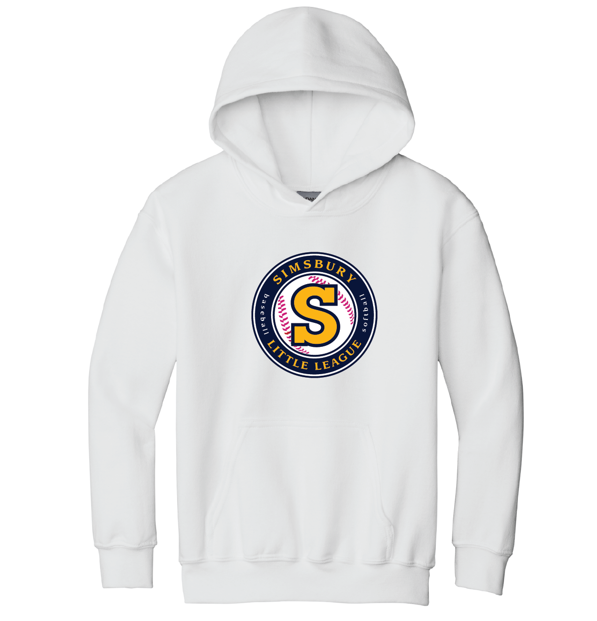 Hooded Sweatshirt: Simsbury Little League Full Front Logo