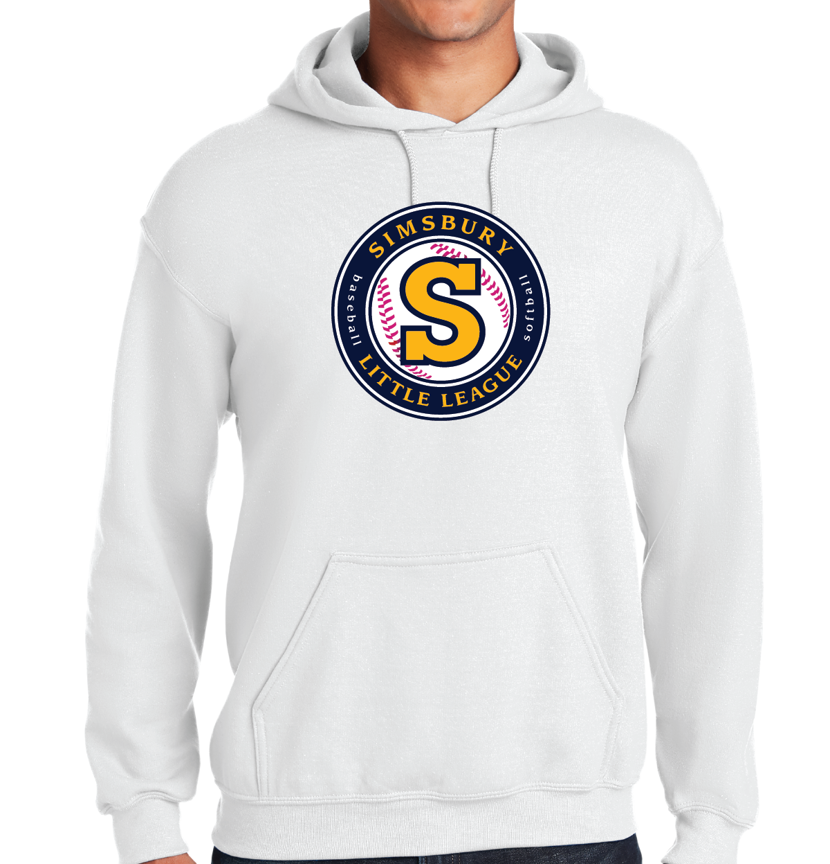 Hooded Sweatshirt: Simsbury Little League Full Front Logo