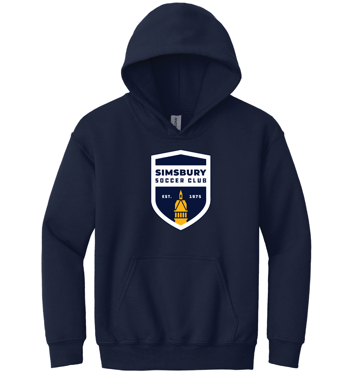 Hooded Sweatshirt: Simsbury Soccer Club Full Front Logo