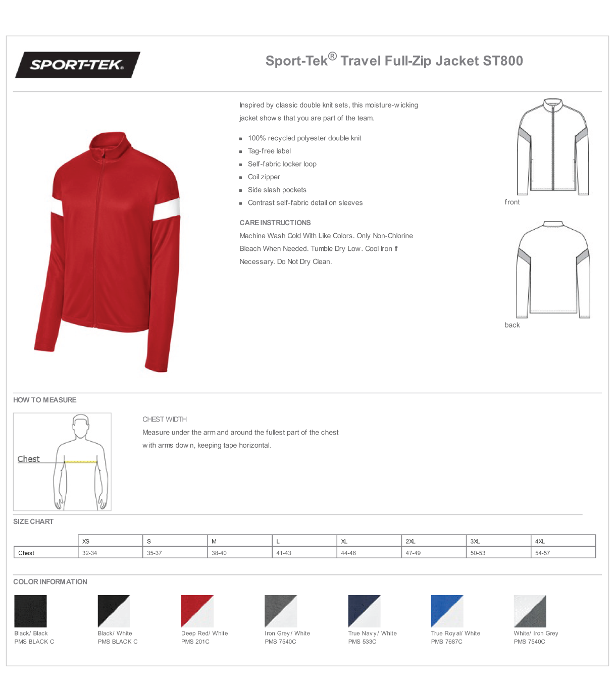 Full Zip Jacket Sport-Tek: Simsbury Soccer Club