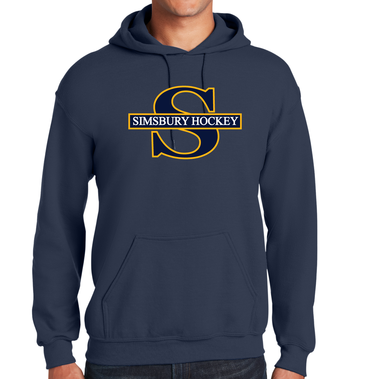 Hooded Sweatshirt: Simsbury Youth Hockey Full Front Logo