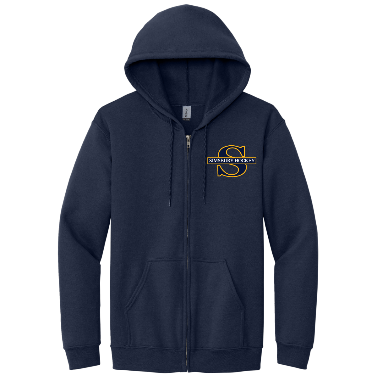 Full Zip Sweatshirt: Simsbury Youth Hockey (Adult Sizes Only)