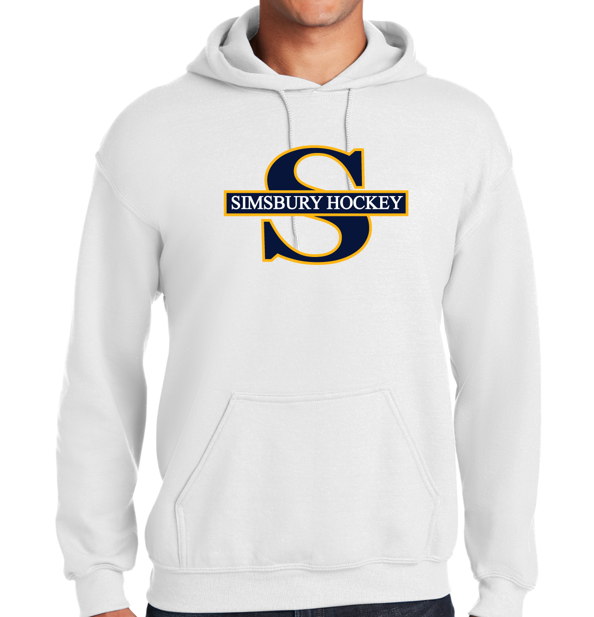 Hooded Sweatshirt: Simsbury Youth Hockey Full Front Logo