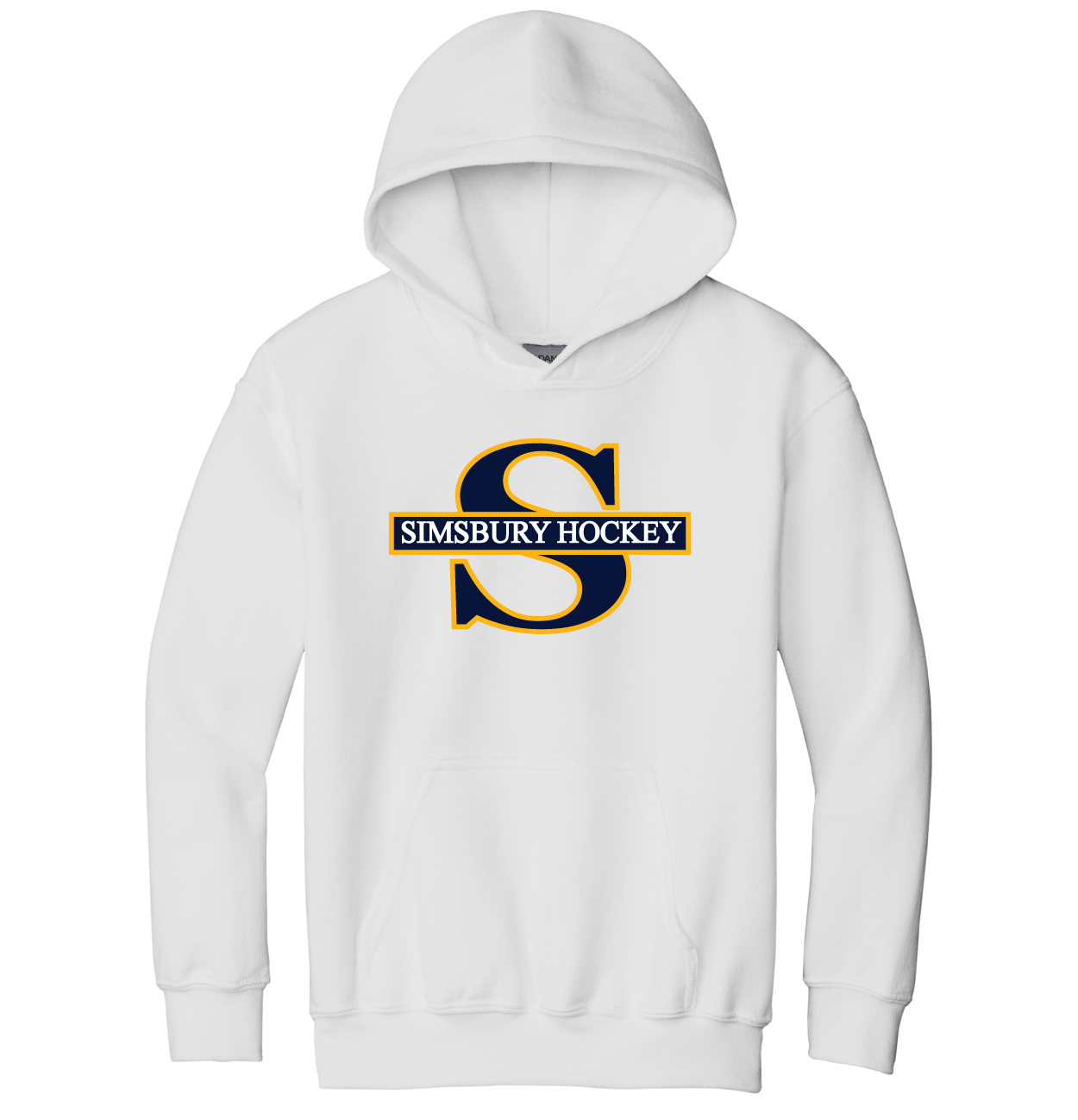 Hooded Sweatshirt: Simsbury Youth Hockey Full Front Logo