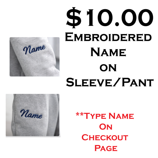 Granbeast LL: $10 Embroidered Name on Sleeve/ Pant