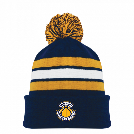 Athletic Knit Winter Pom Hat: Simsbury Basketball