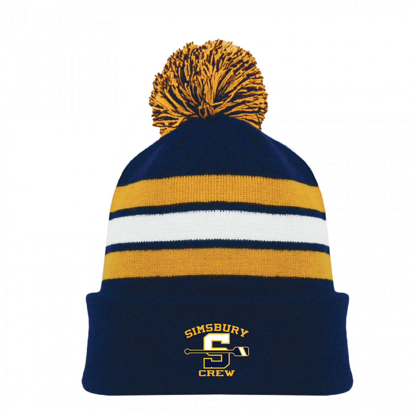 Athletic Knit Winter Pom Hat: Simsbury Crew