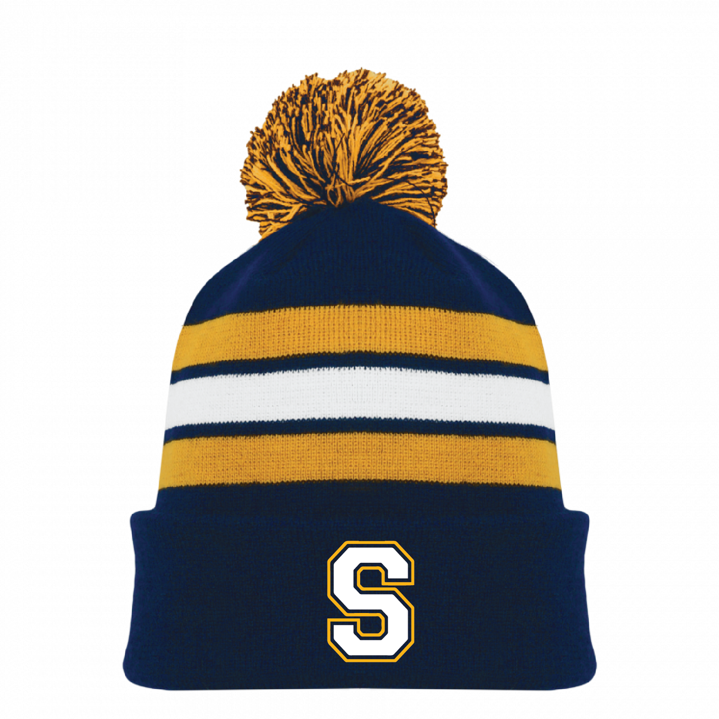 Athletic Knit Winter Pom Hat: Simsbury S