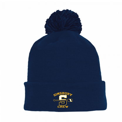 Athletic Knit Winter Pom Hat: Simsbury Crew