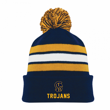 Athletic Knit Winter Pom Hat: SHS Trojans