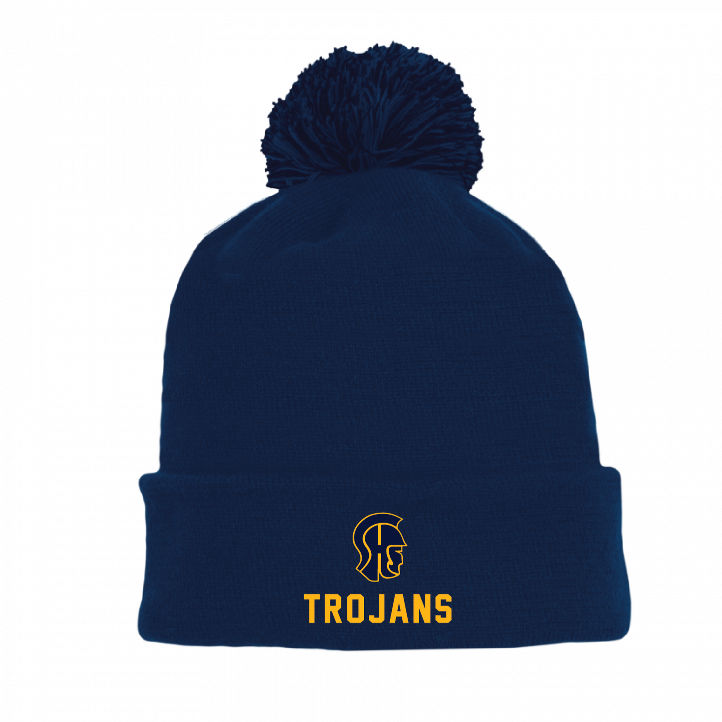 Athletic Knit Winter Pom Hat: SHS Trojans