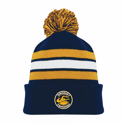 Athletic Knit Winter Pom Hat: SHS Swimming