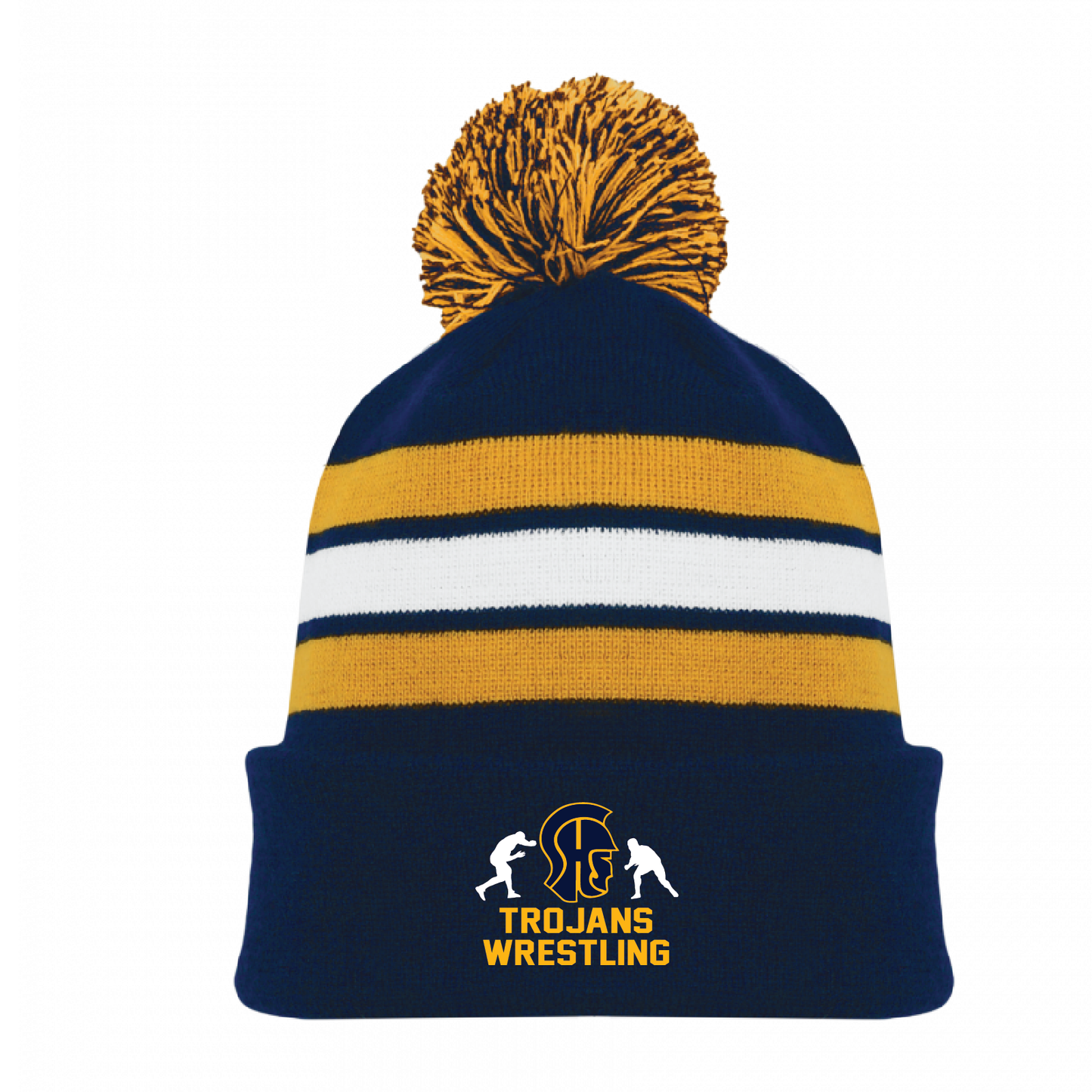 Athletic Knit Winter Pom Hat: Trojans Wrestling