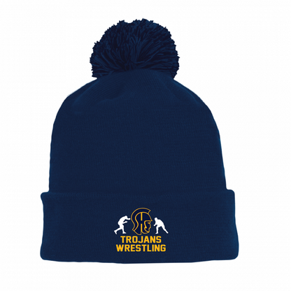 Athletic Knit Winter Pom Hat: Trojans Wrestling