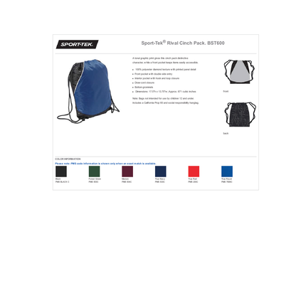 Bloomfield Democrats: Sport Tek Rival Cinch Bag