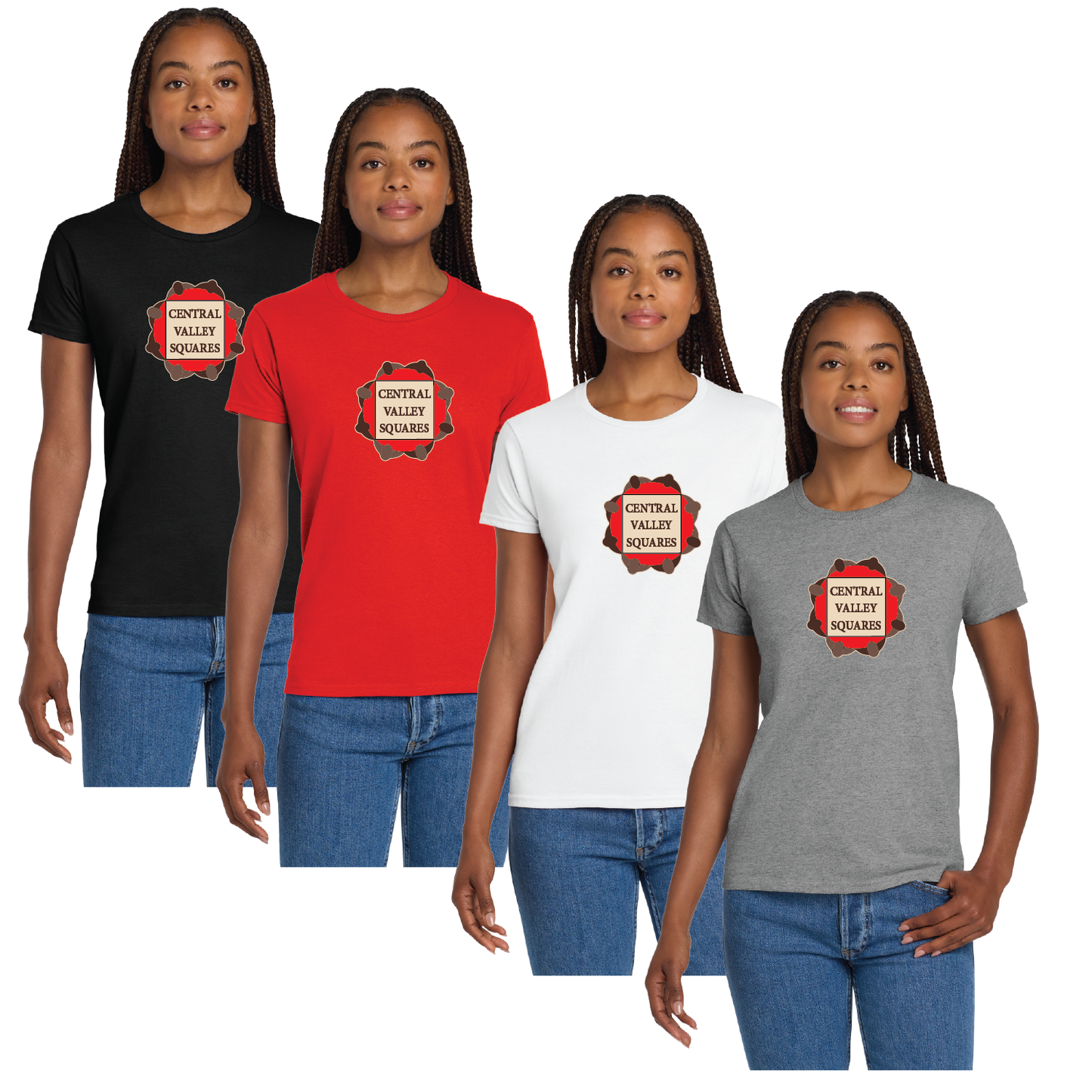 Central Valley Squares T Shirt: Womens Cotton Tee