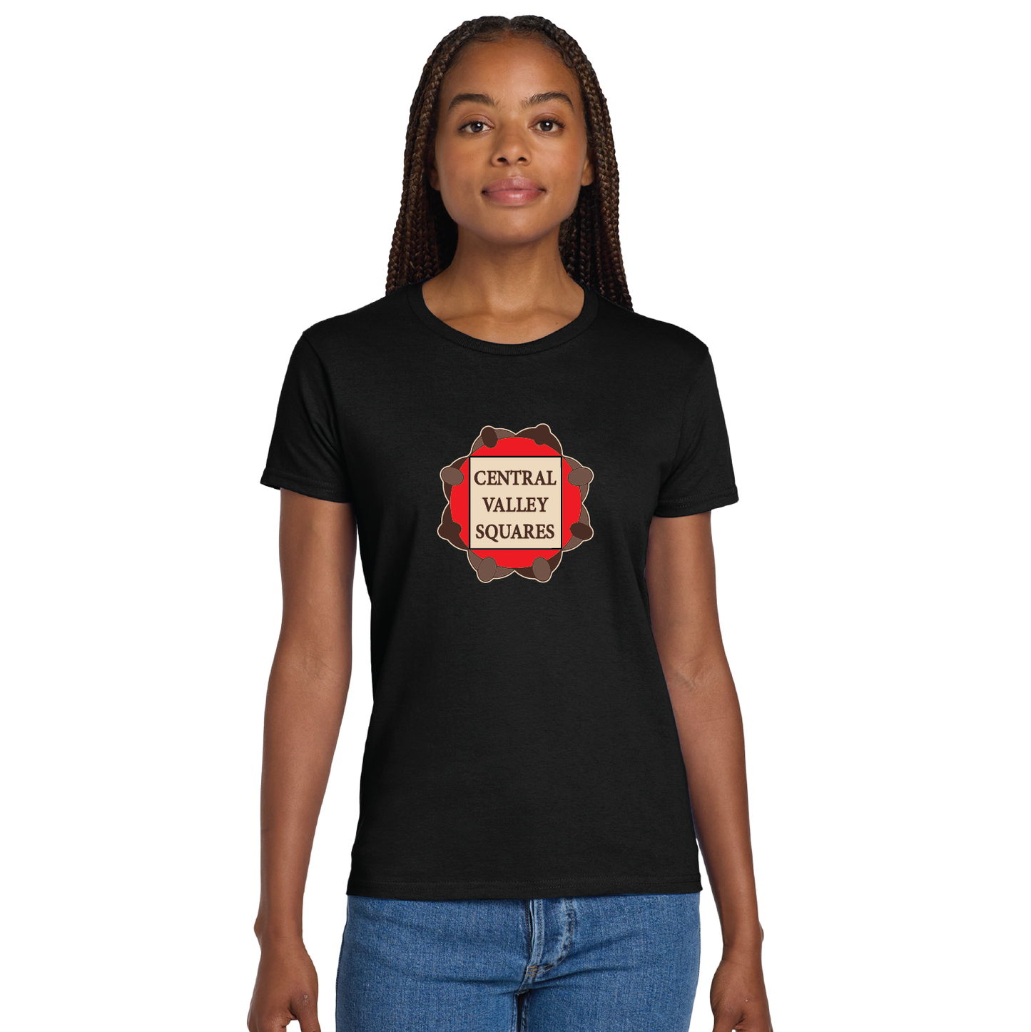 Central Valley Squares T Shirt: Womens Cotton Tee