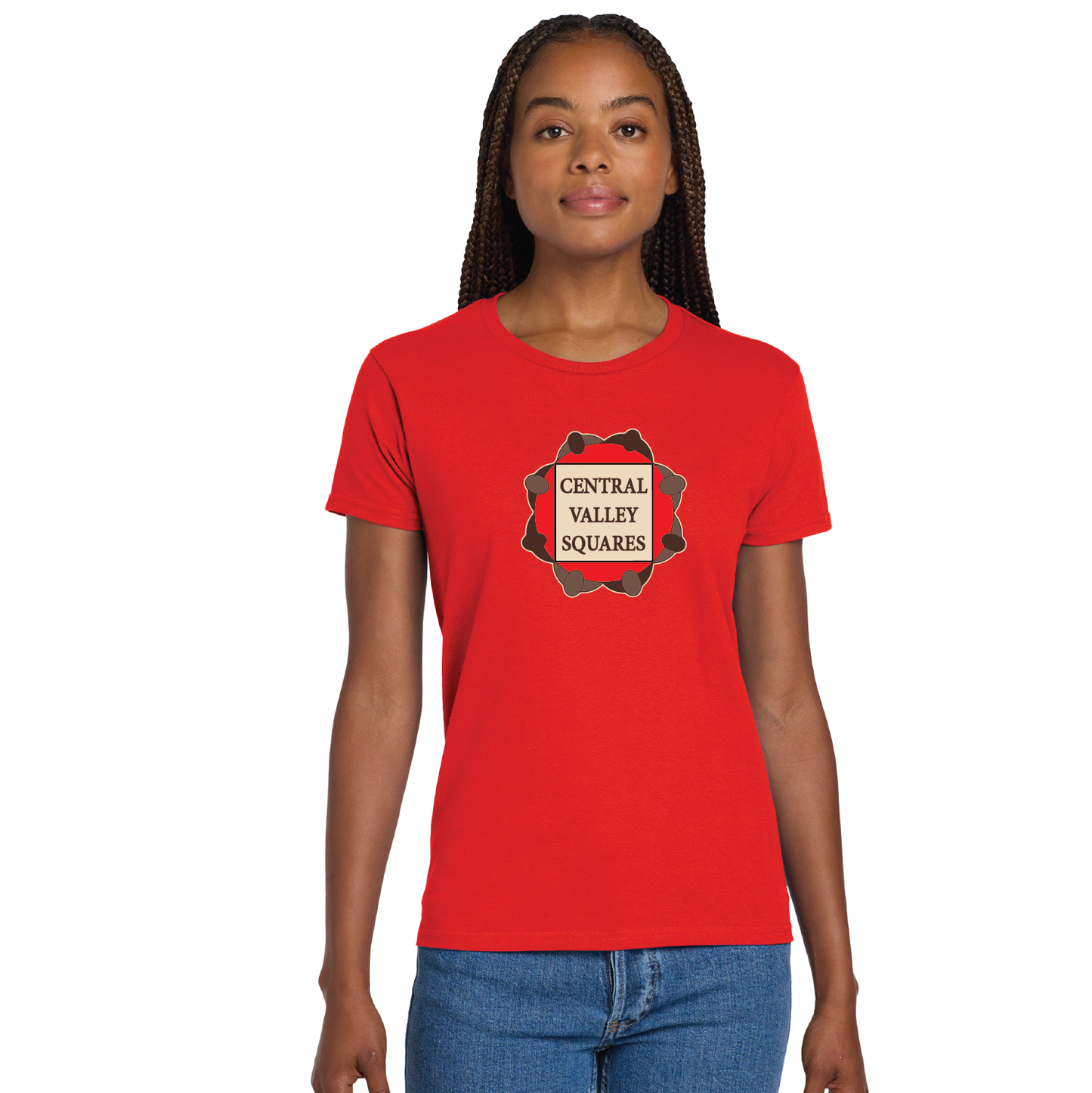 Central Valley Squares T Shirt: Womens Cotton Tee