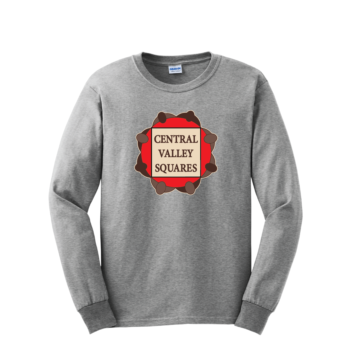 Central Valley Squares T Shirt: Mens Cotton Longsleeve Tee