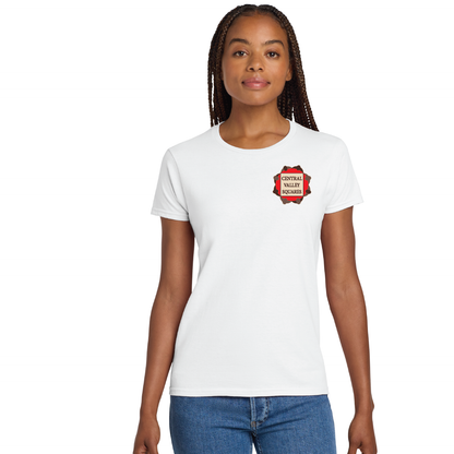 Central Valley Squares T Shirt: Womens Cotton Tee Left Chest Logo