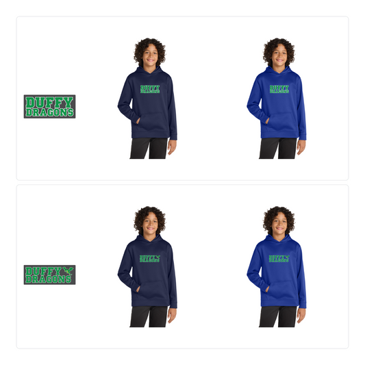 Duffy Elementary: YST244 Sport-Tek Sport-Wick Fleece Hooded Pullover