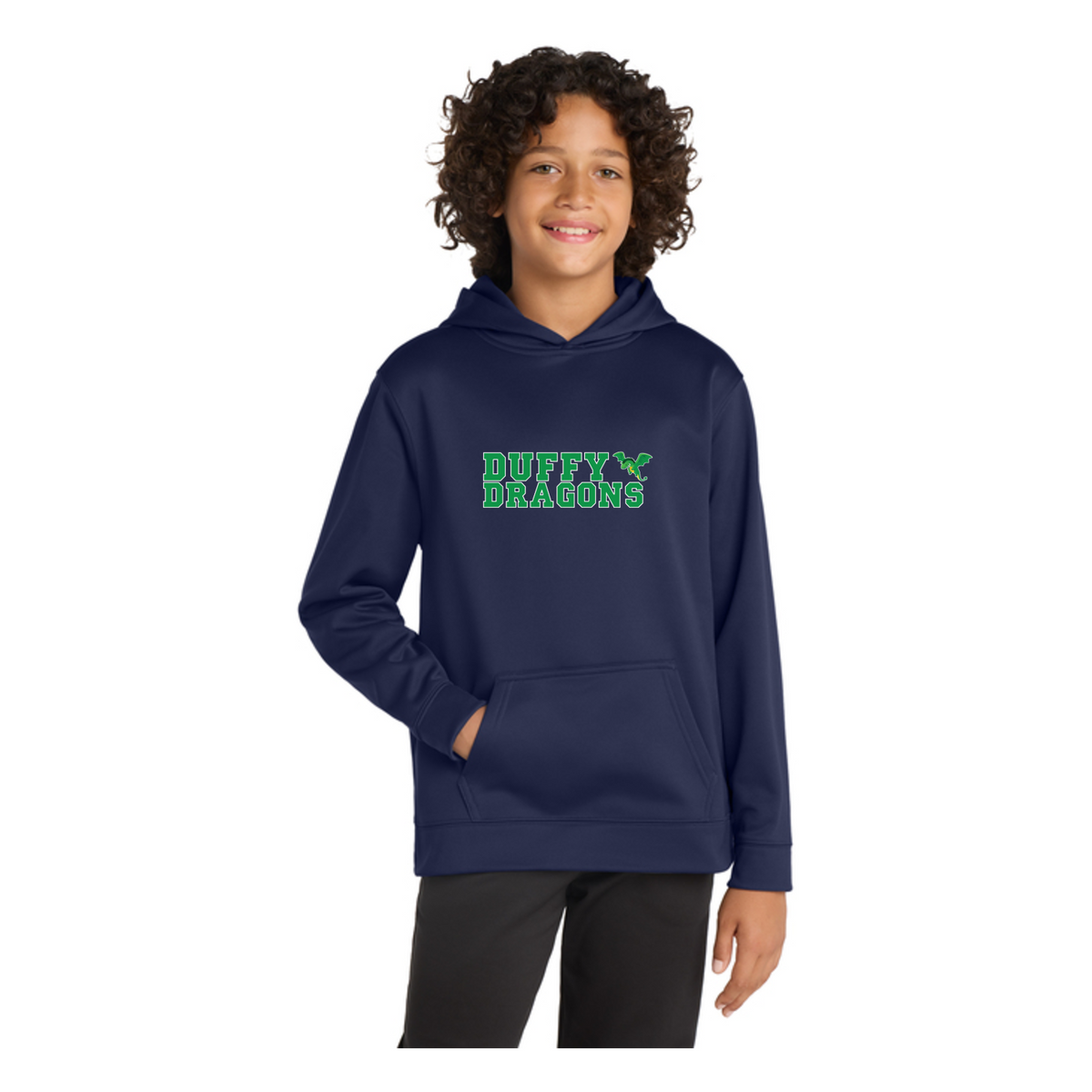 Duffy Elementary: YST244 Sport-Tek Sport-Wick Fleece Hooded Pullover