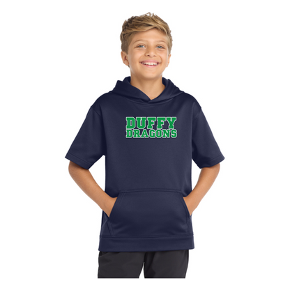 Duffy Elementary: YST251 Sport-Tek Sport-Wick Fleece Short Sleeve Hooded Pullover