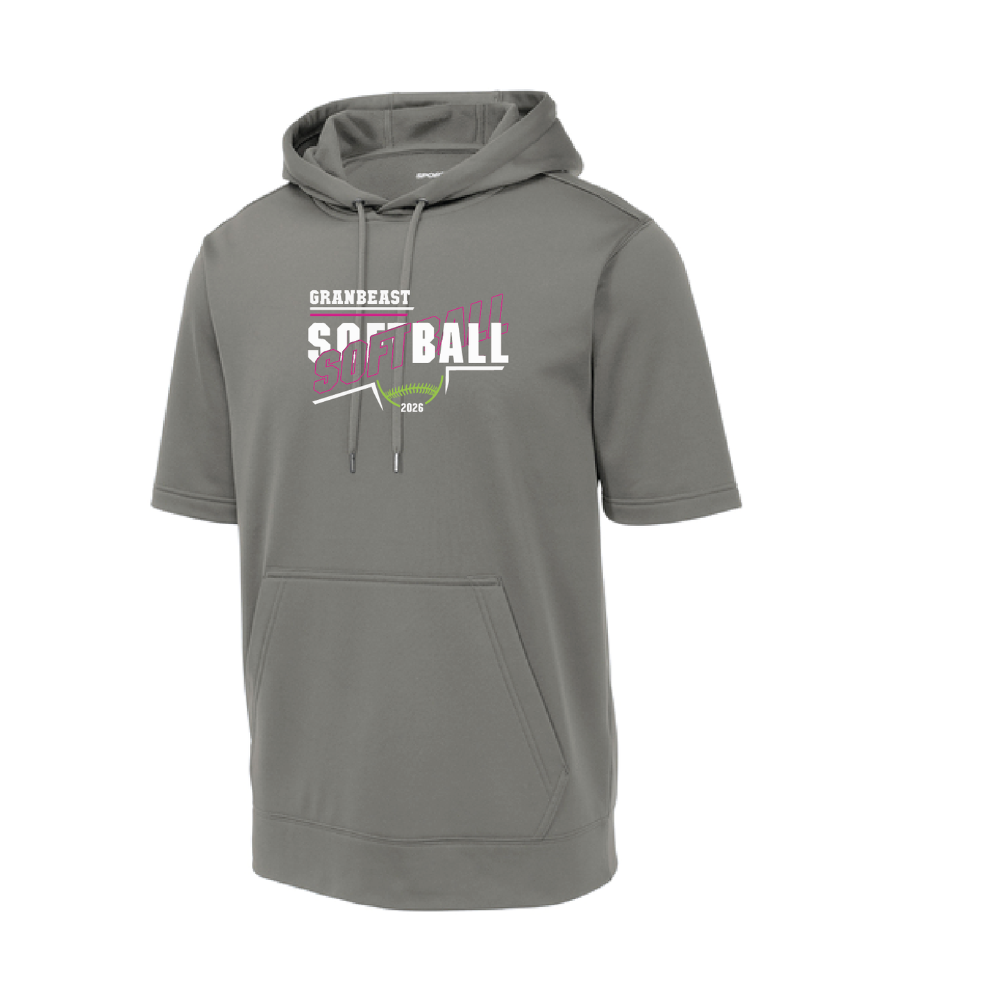 Granbeast: Sport-Tek Fleece Short Sleeve Hooded Pullover. ST251/ YST251 (Choose Logo Design)