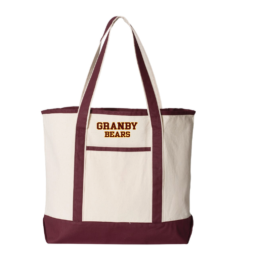 Granby Bears PTO: Large Canvas Deluxe Tote 22" W x 16"H x 6"D - Q1500