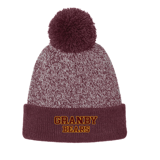 Granby Bears PTO: Sport-Tek® Halftime Heather Pom Beanie. STC68
