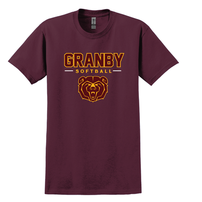 Granby Softball: Cotton T Shirt Full Front Logo #2